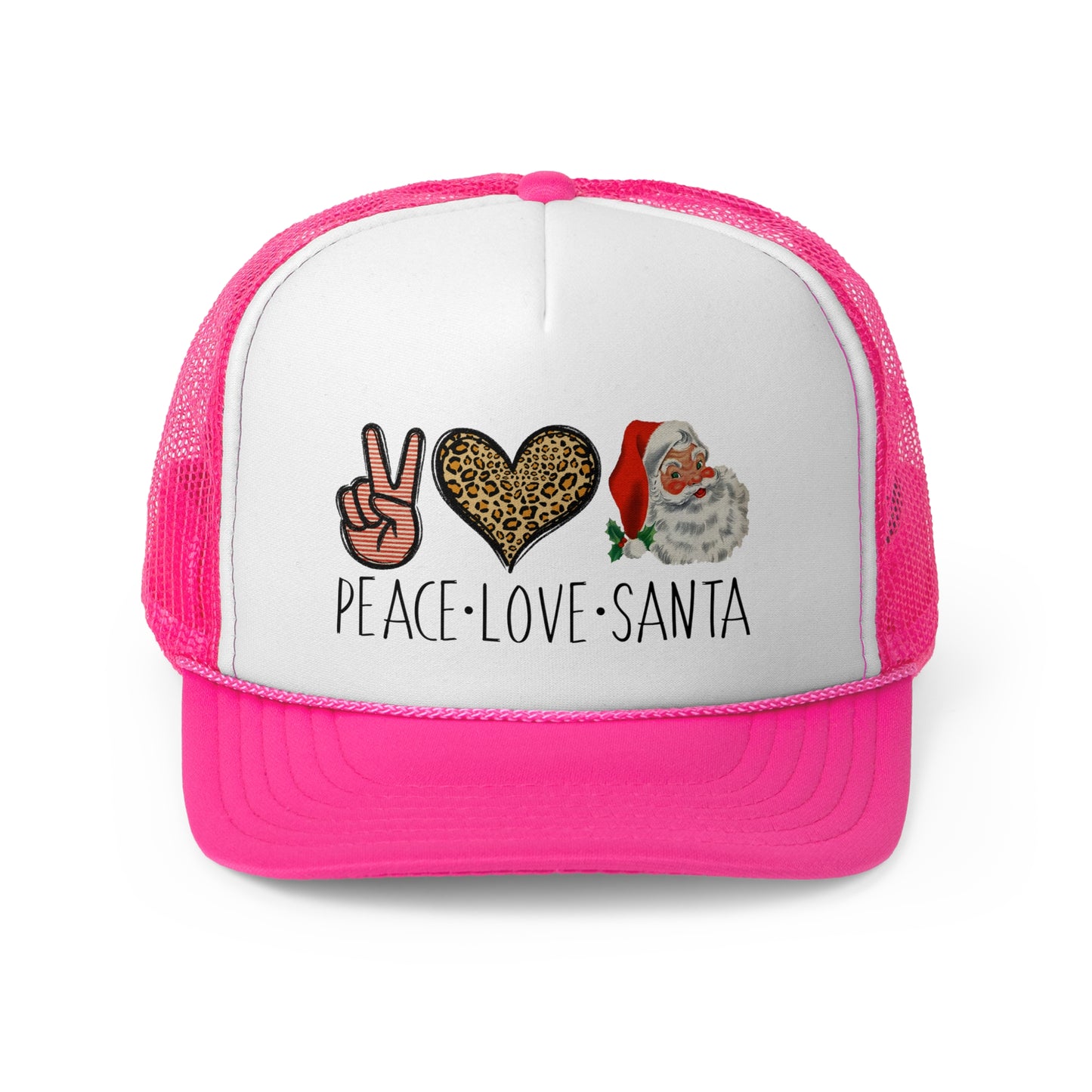 Peace Love Santa Trucker Caps