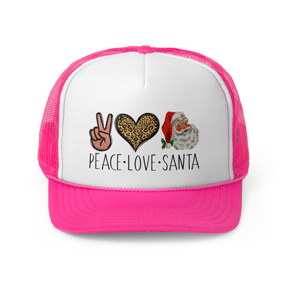 Peace Love Santa Trucker Caps