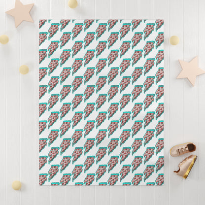 Lightning Bolt Pizza Soft Fleece Baby Blanket