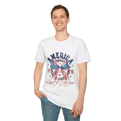 American Land of the Free Bow Unisex Softstyle T-Shirt