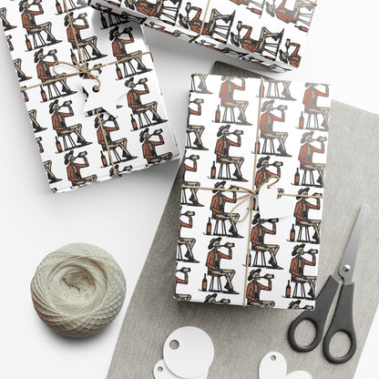 Drinking Skeleton Gift Wrap Papers