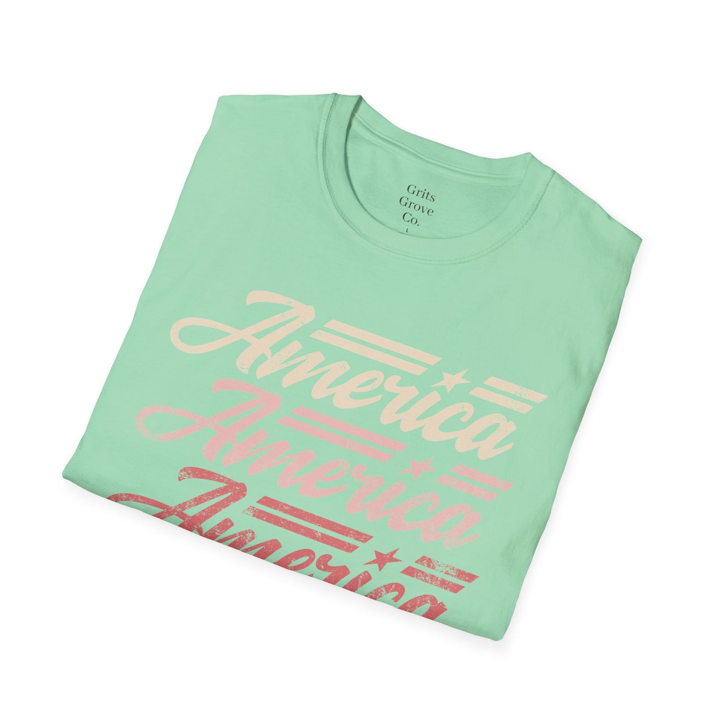 America Stacked Unisex Softstyle T-Shirt