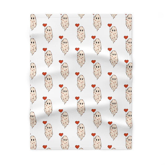 Ghost Hearts Soft Fleece Baby Blanket