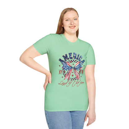 American Land of the Free Bow Unisex Softstyle T-Shirt