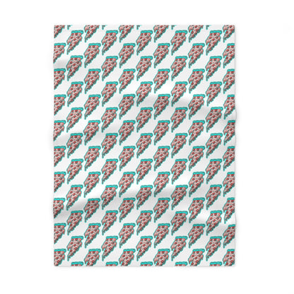 Lightning Bolt Pizza Soft Fleece Baby Blanket