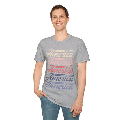 America Stacked Unisex Softstyle T-Shirt