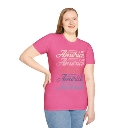 America Stacked Unisex Softstyle T-Shirt