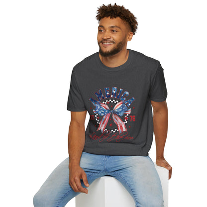 American Land of the Free Bow Unisex Softstyle T-Shirt