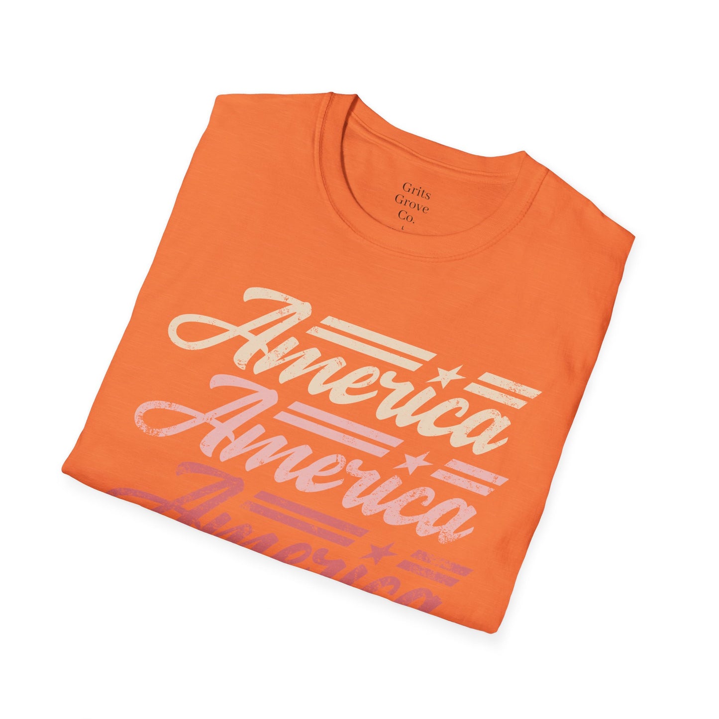 America Stacked Unisex Softstyle T-Shirt