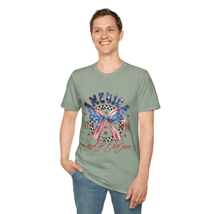 American Land of the Free Bow Unisex Softstyle T-Shirt