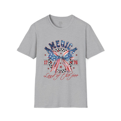 American Land of the Free Bow Unisex Softstyle T-Shirt