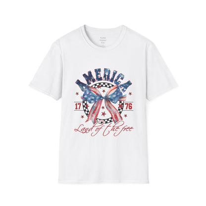 American Land of the Free Bow Unisex Softstyle T-Shirt